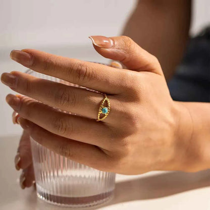 Turquoise Eye Design Ring