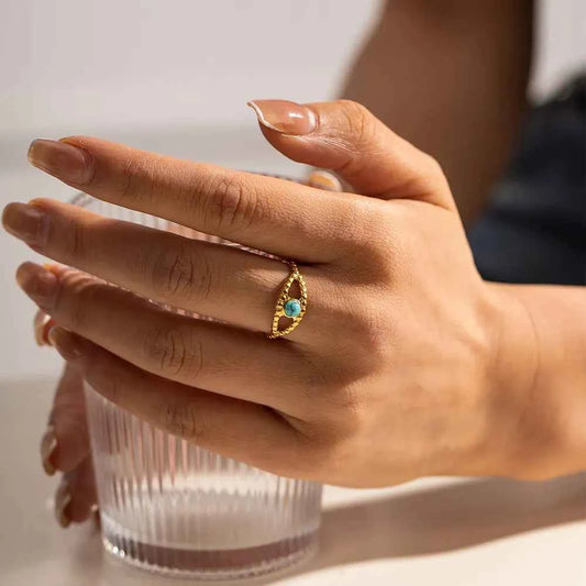 Turquoise Eye Design Ring
