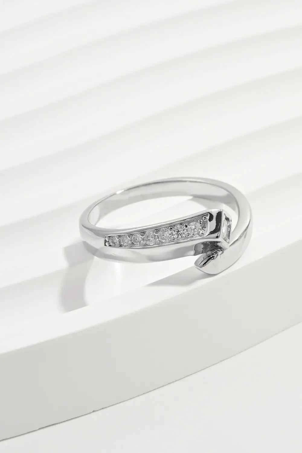 925 Sterling Silver Inlaid Zircon Ring