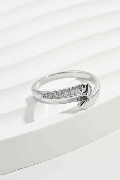 925 Sterling Silver Inlaid Zircon Ring