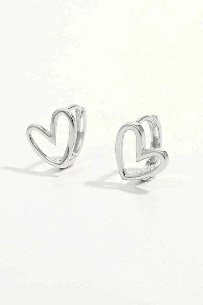 925 Sterling Silver Heart Shape Earrings