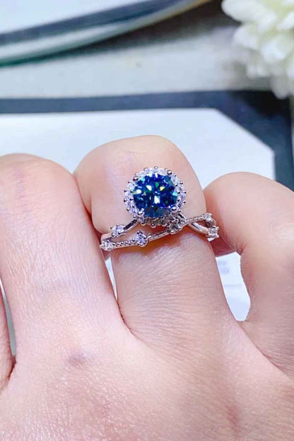 1 Carat Moissanite 925 Sterling Silver Ring
