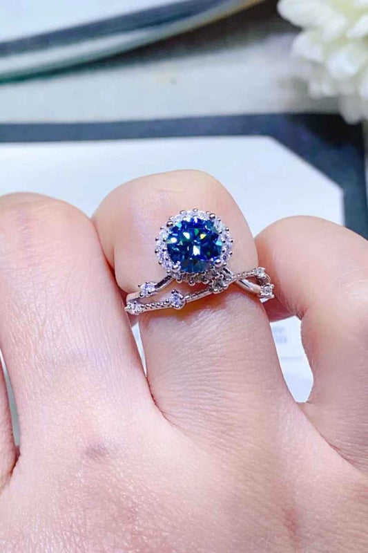 1 Carat Moissanite 925 Sterling Silver Ring