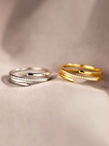 925 Sterling Silver Inlaid Zircon Ring