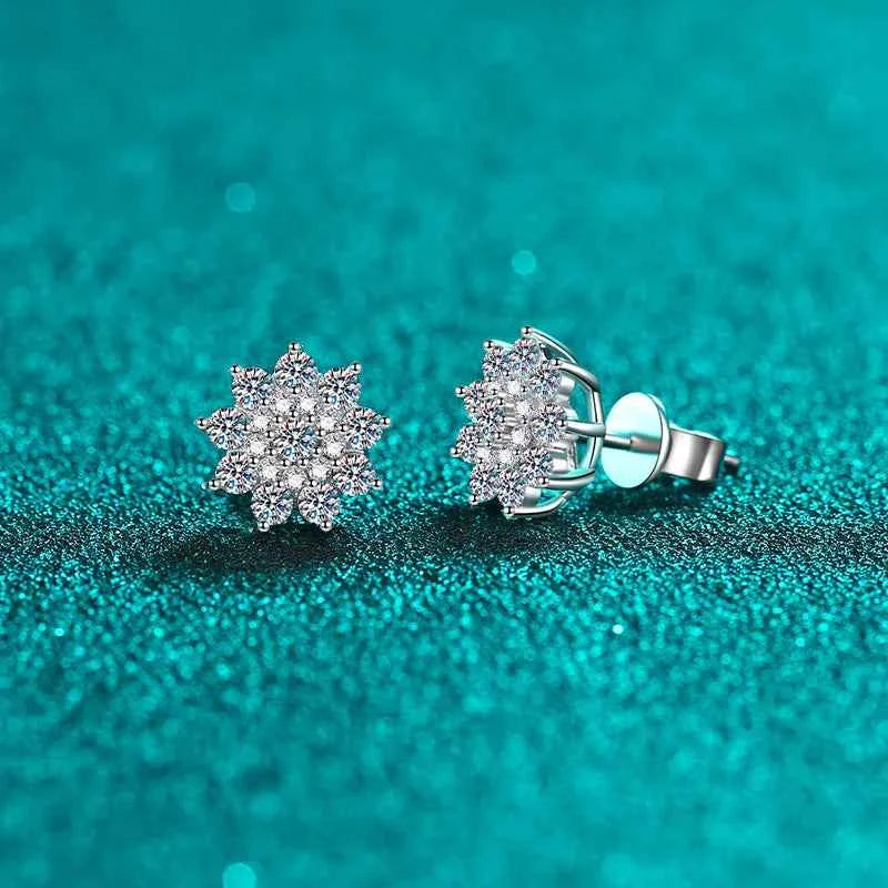 925 Sterling Silver Moissanite Zircon Stud Earrings