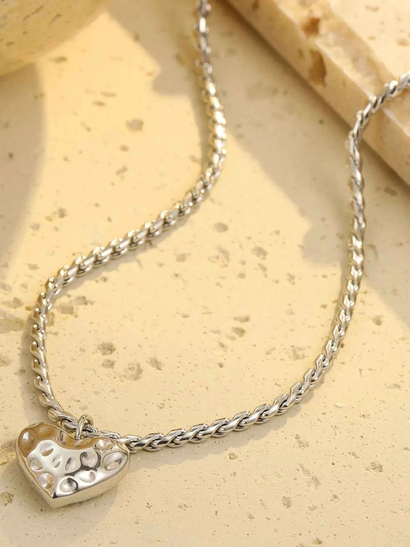 18K Gold-Plated Stainless Steel Heart Pendant Necklace