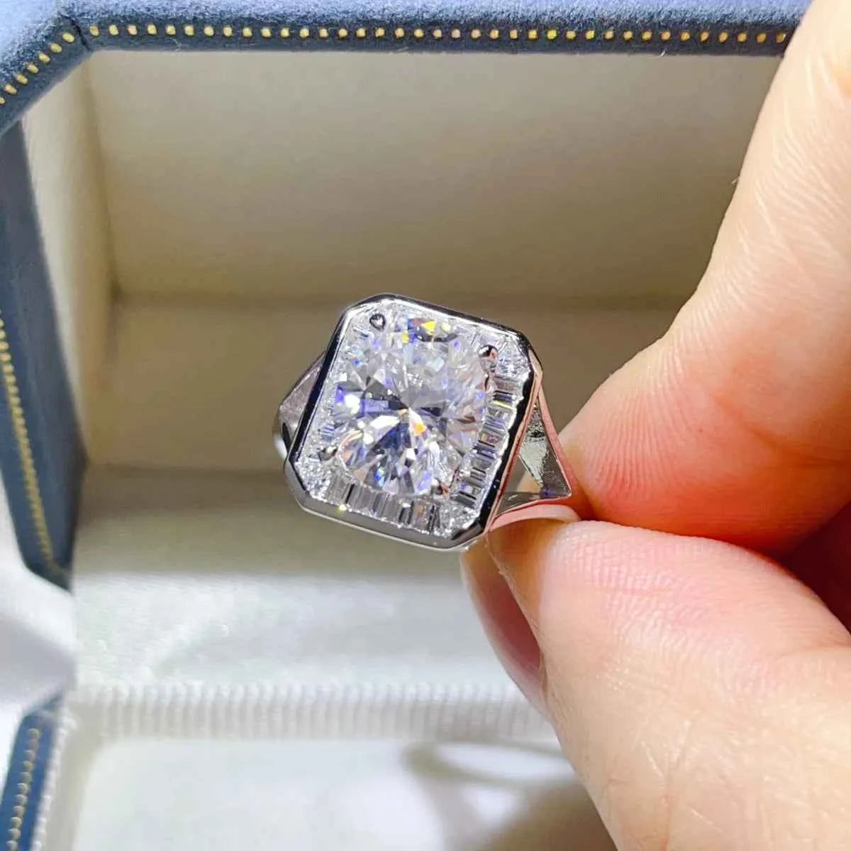 3 Carat Moissanite Engagement Square Ring