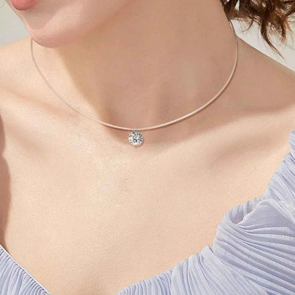 1 Carat Moissanite 925 Sterling Silver Necklace