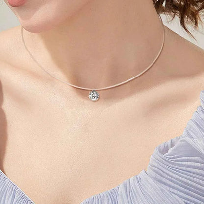 1 Carat Moissanite 925 Sterling Silver Necklace