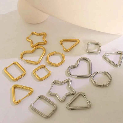 Titanium Steel Geometric Huggie Earrings