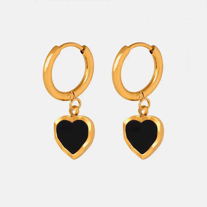 18K Gold-Plated Heart Drop Earrings