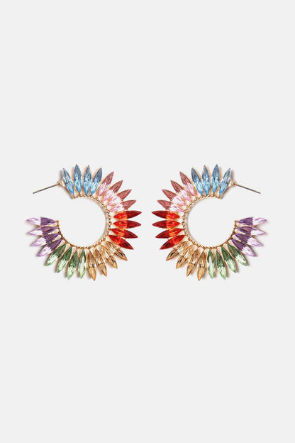 Zinc Alloy Acrylic C-Hoop Earrings