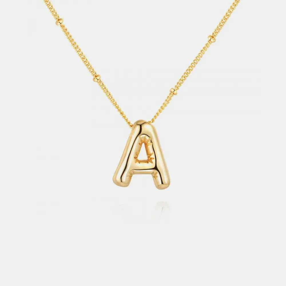 Gold-Plated Bubble Initial Necklace