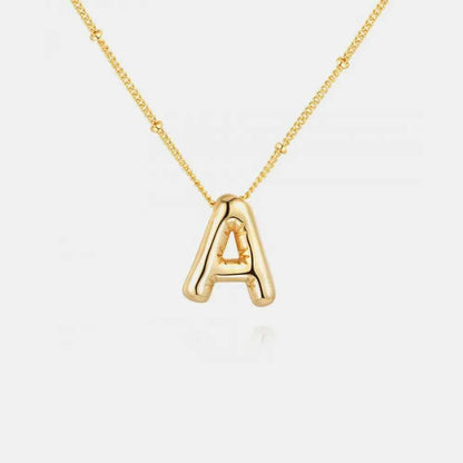 Gold-Plated Bubble Initial Necklace