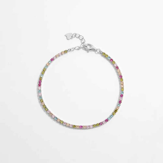 Inlaid Zircon 925 Sterling Silver Bracelet