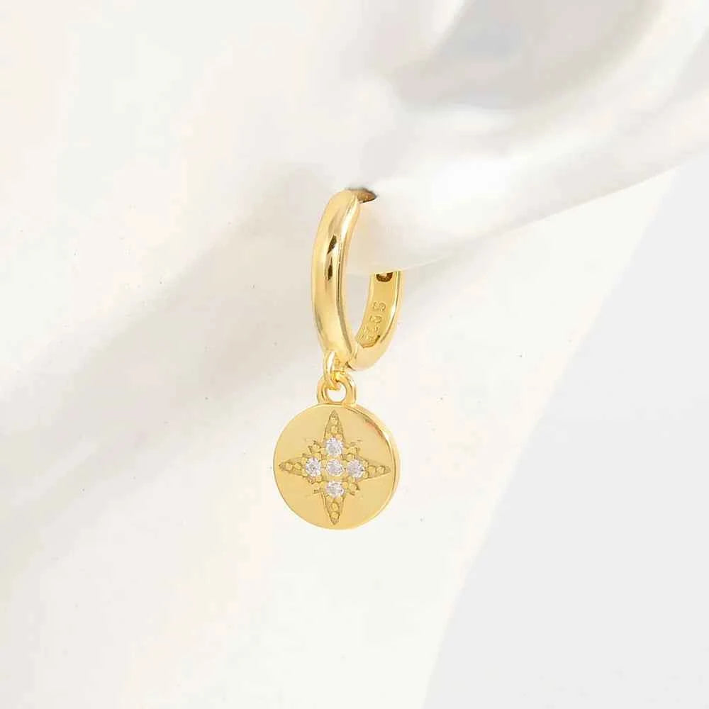 925 Sterling Silver Inlaid Zircon Earrings