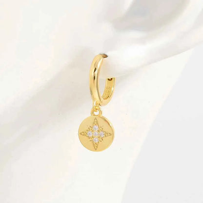 925 Sterling Silver Inlaid Zircon Earrings