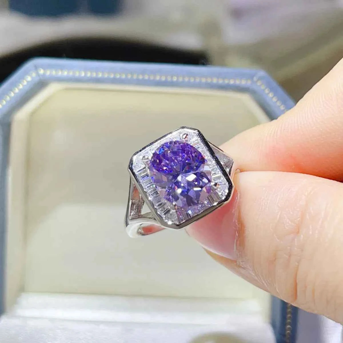 3 Carat Moissanite Square Ring