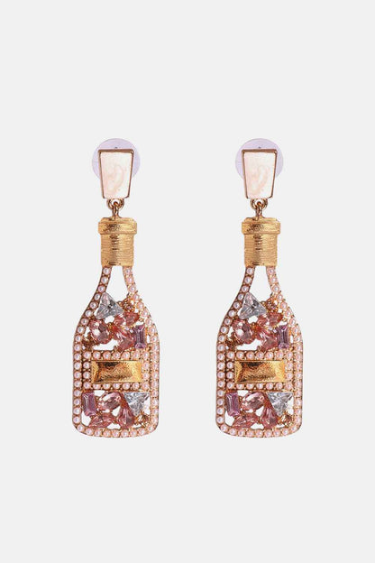 Wine Shape Zinc Alloy Acrylic Dangle Earrings