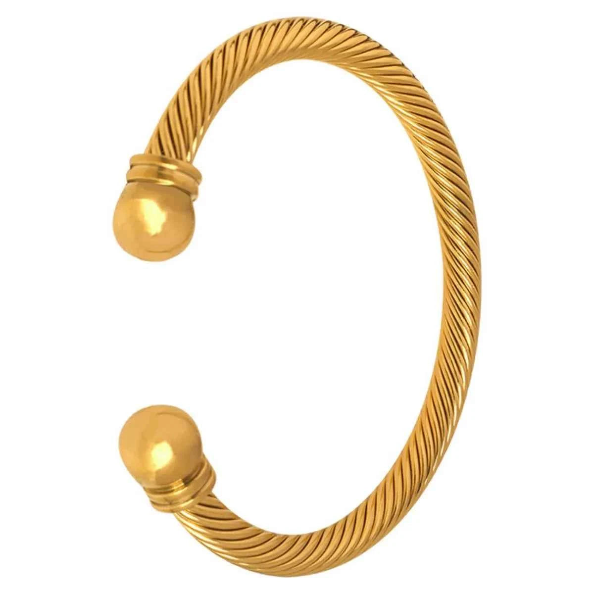 Stainless Steel Twisted Cable Cuff Bracelet