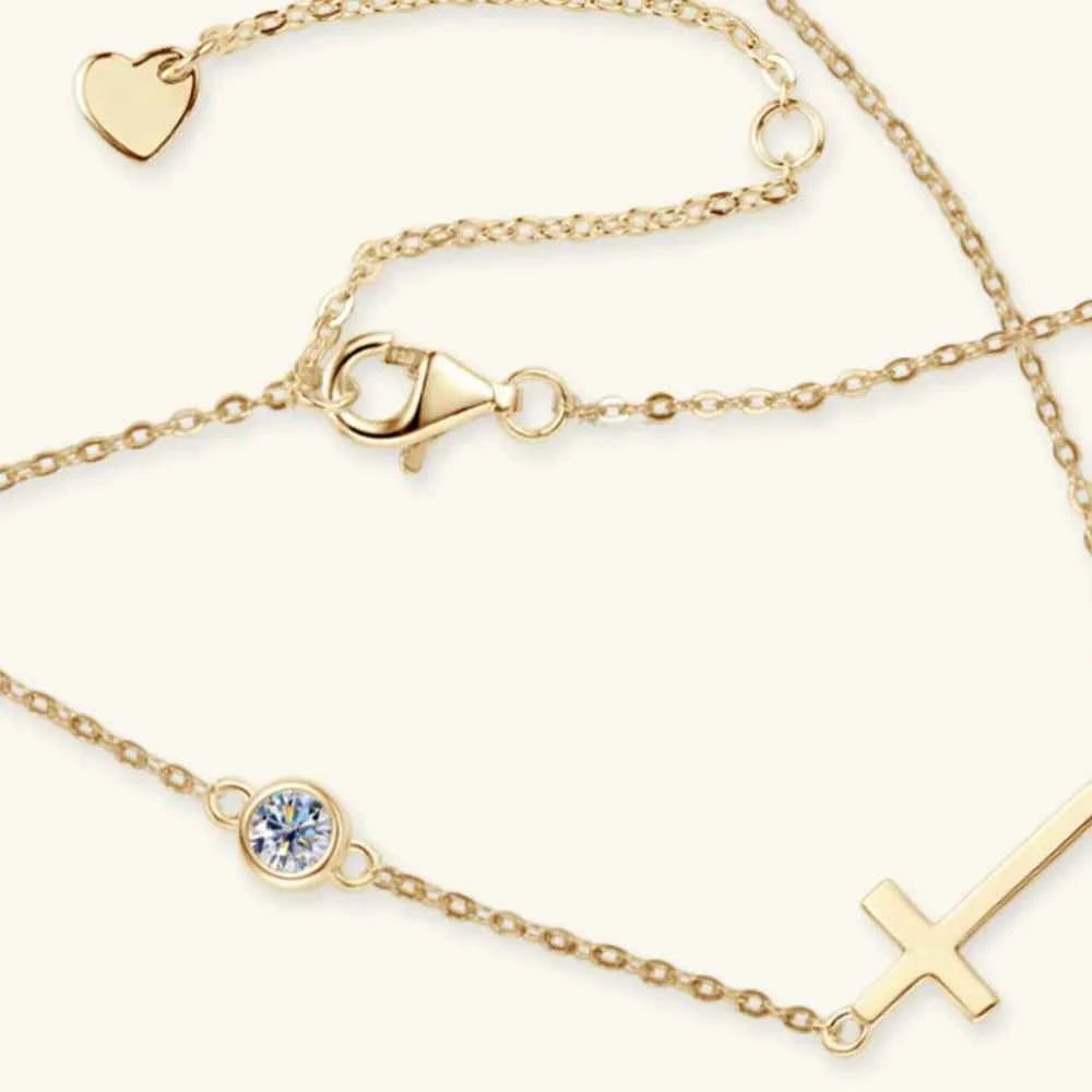 Cross 925 Sterling Silver Moissanite Necklace