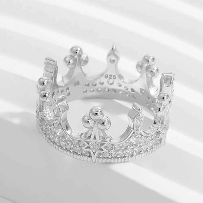 Crown Shape Zircon 925 Sterling Silver Ring