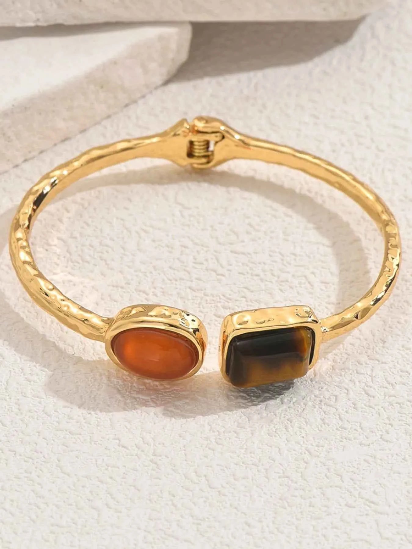 18K Gold-Plated Geometric Open Bracelet