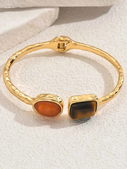 18K Gold-Plated Geometric Open Bracelet
