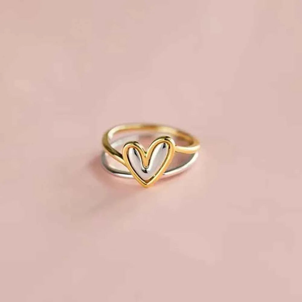 Heart Shape Irregular 925 Sterling Silver Ring