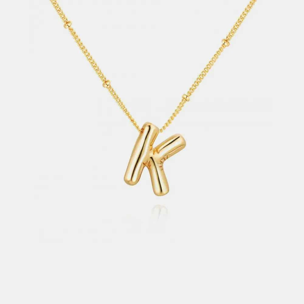 Gold-Plated Bubble Initial Necklace