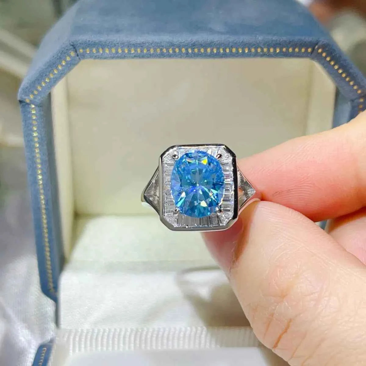 3 Carat Moissanite Square Ring
