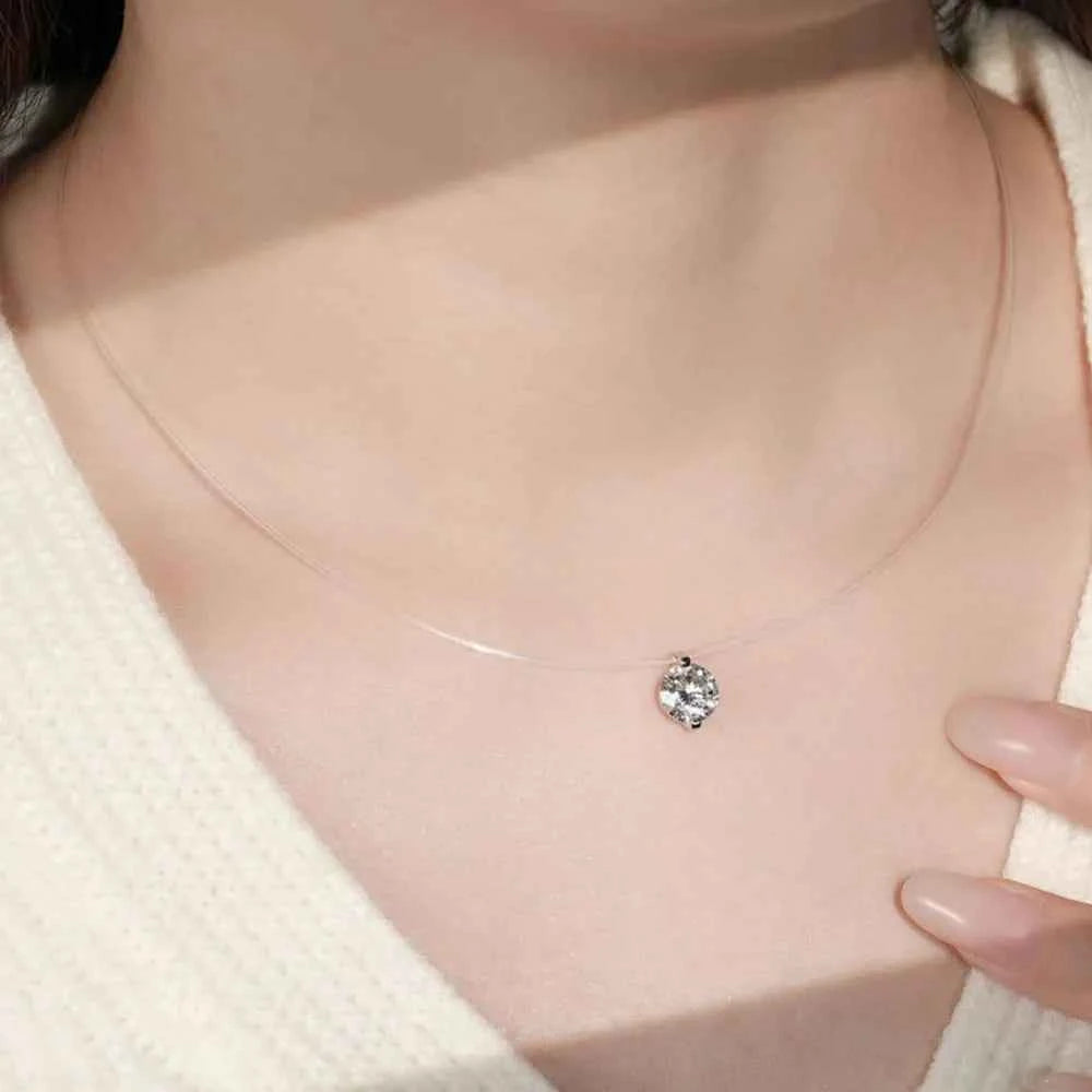 1 Carat Moissanite 925 Sterling Silver Necklace