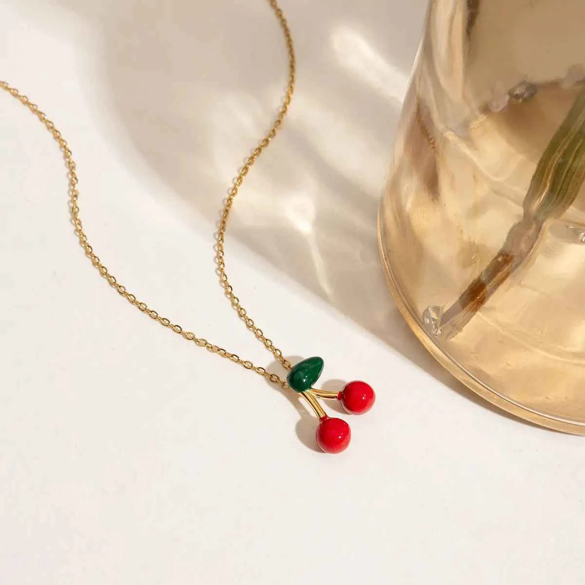 18K Gold-Plated Cherry Pendant Necklace