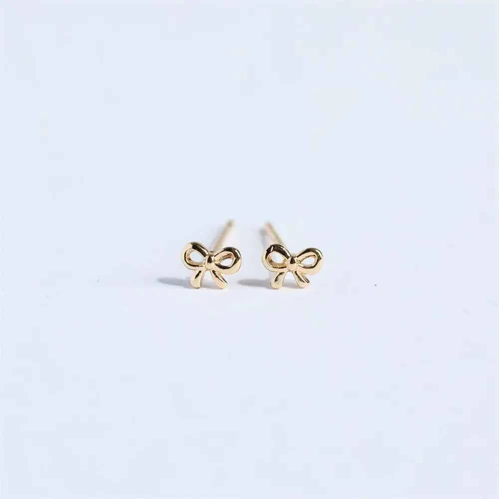 Copper Bow Stud Earrings