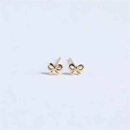 Copper Bow Stud Earrings
