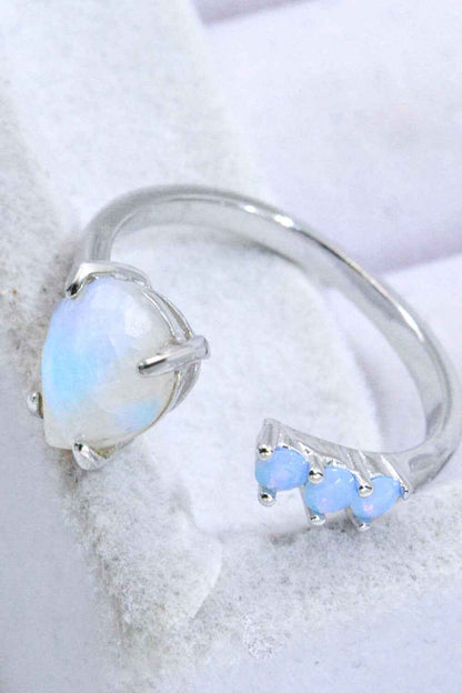 18K Rose Gold-Plated Moonstone Open Ring