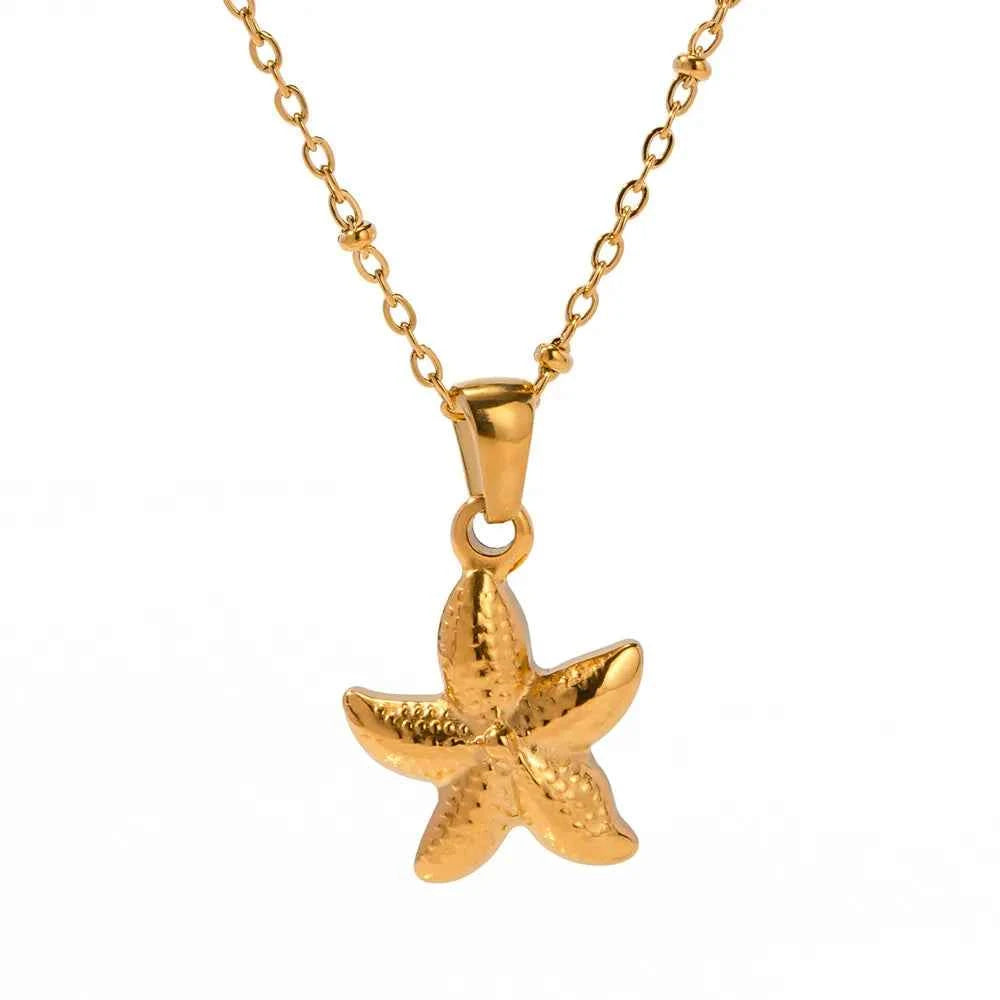18K Gold Plated Starfish Pendant Necklace