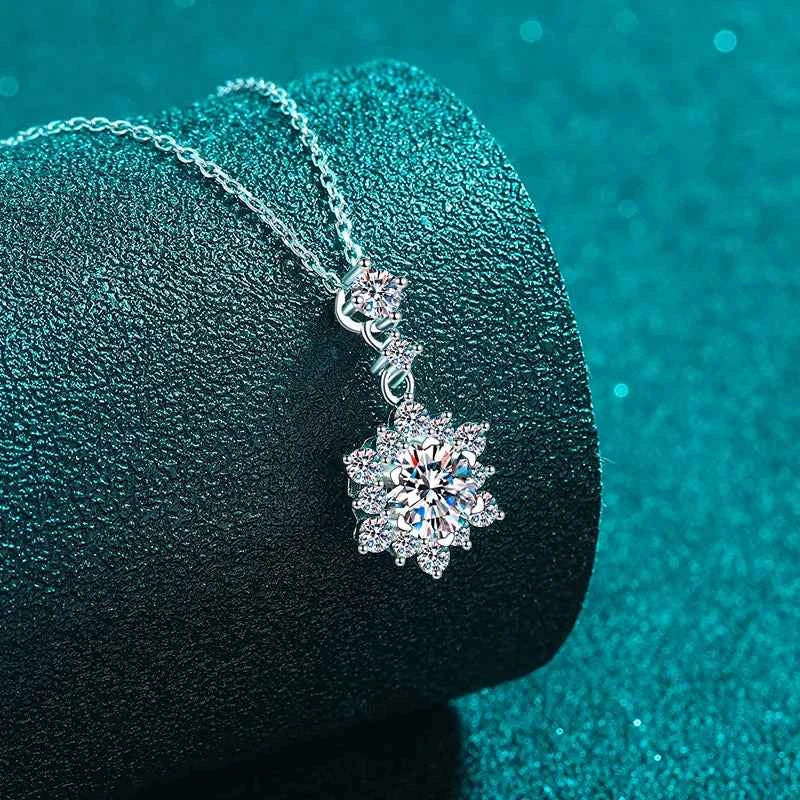 1 Carat Moissanite Zircon 925 Sterling Silver Necklace