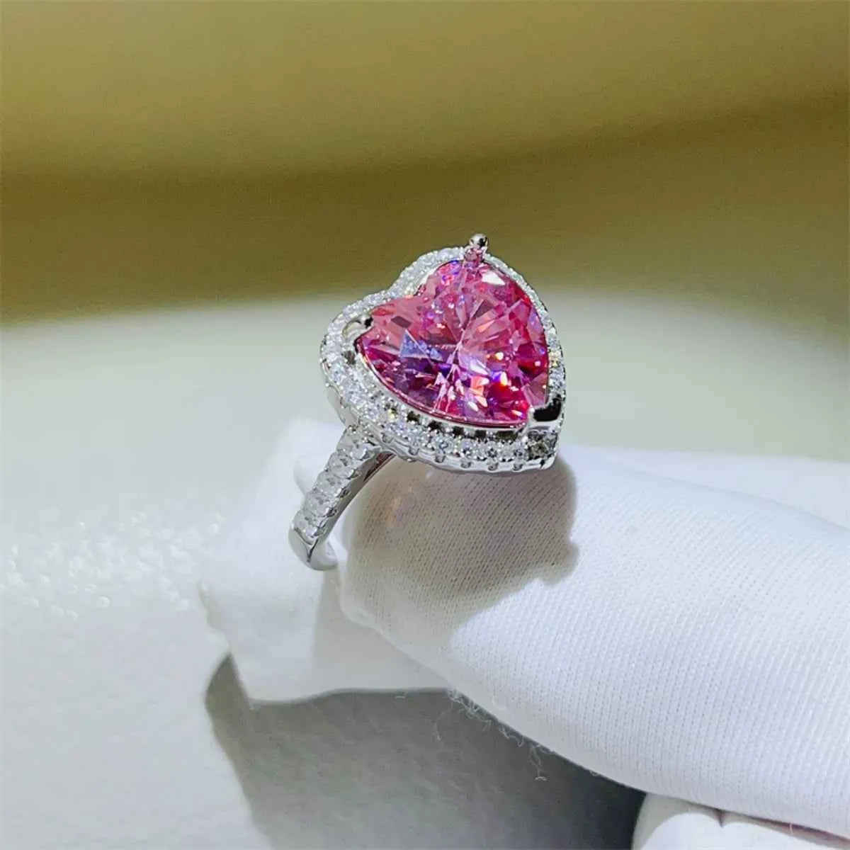 5 Carat Moissanite 925 Sterling Silver Heart Ring