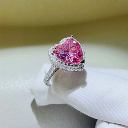 5 Carat Moissanite 925 Sterling Silver Heart Ring