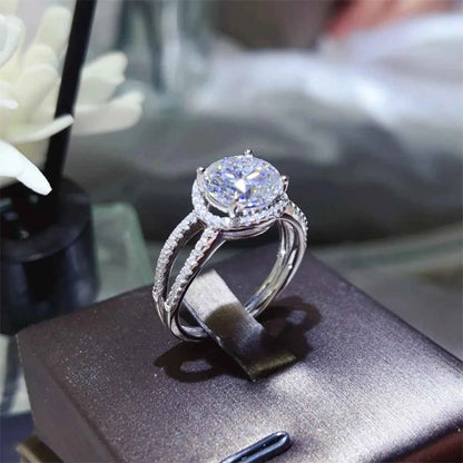 2 Carat 925 Sterling Silver Moissanite Ring