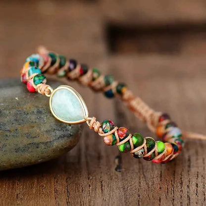 Handmade Teardrop Shape Beaded Bracelet