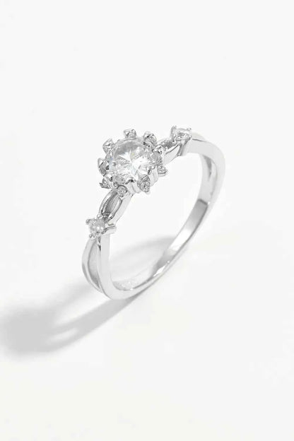 925 Sterling Silver Inlaid Zircon Ring