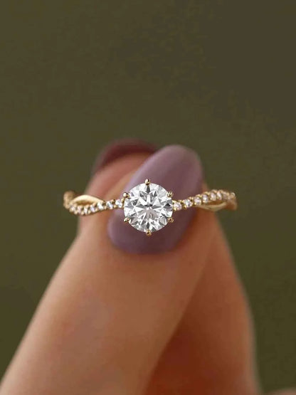 925 Sterling Silver Inlaid Zircon Ring