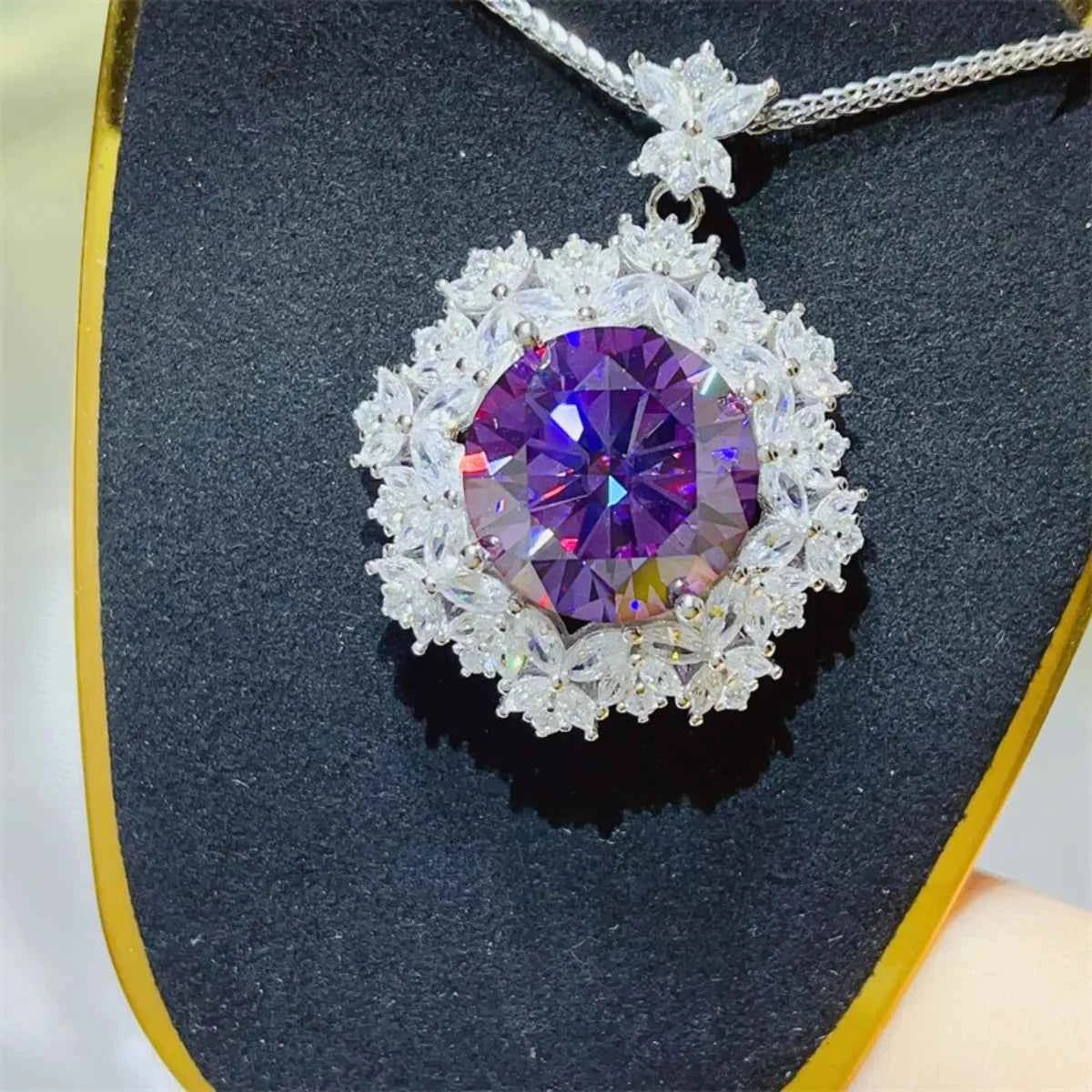 10 Carat Moissanite 925 Sterling Silver Necklace