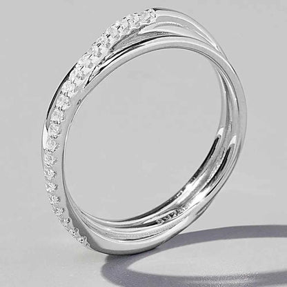 Inlaid Zircon 925 Sterling Silver Ring