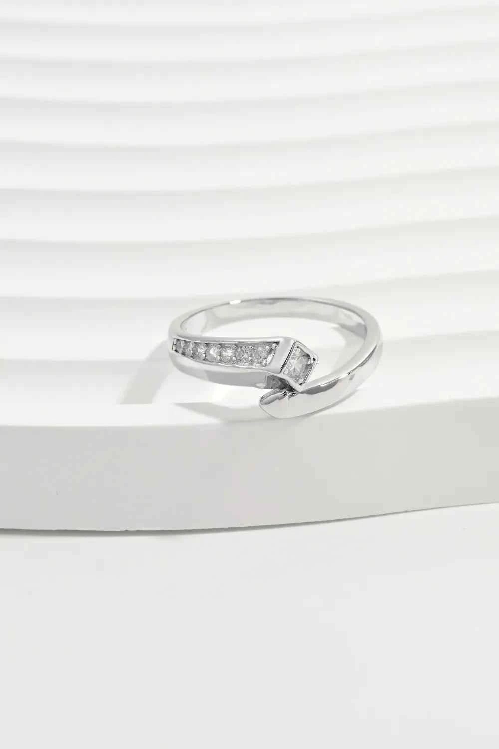 925 Sterling Silver Inlaid Zircon Ring