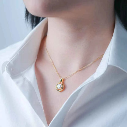 2 Carat Moissanite 925 Sterling Silver Pendant Necklace