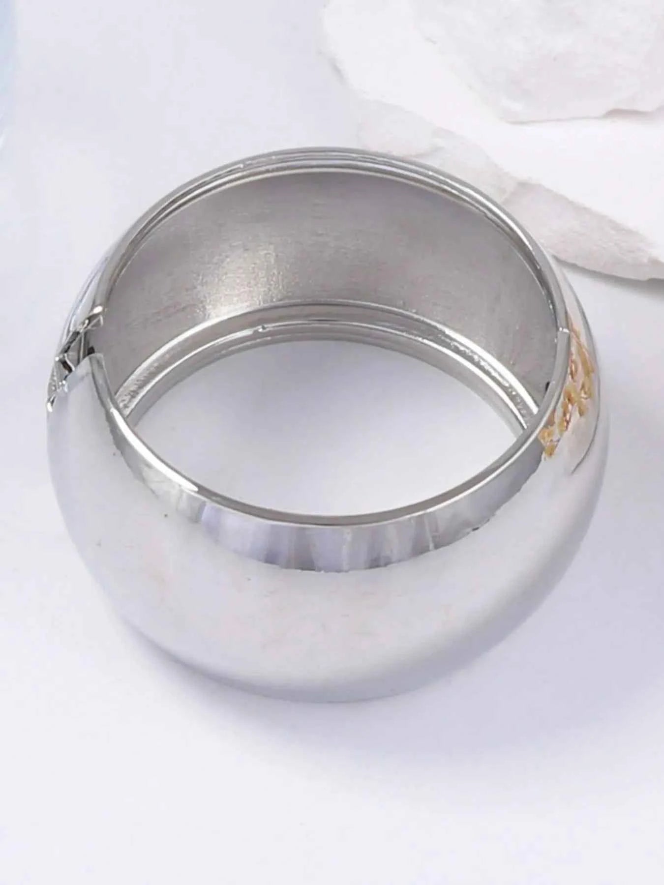 Zinc Alloy Wide Band Cuff Bracelet