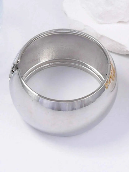 Zinc Alloy Wide Band Cuff Bracelet